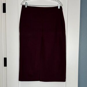 Mango Women's Deep Burgundy Pencil Skirt